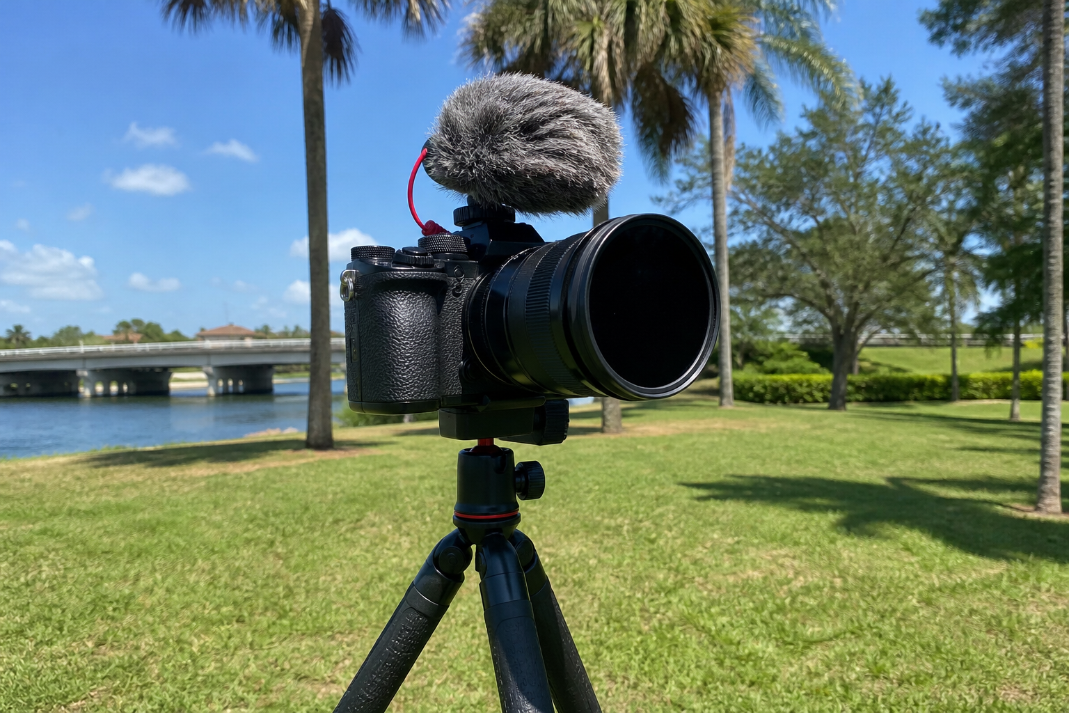 A camera on a small rig